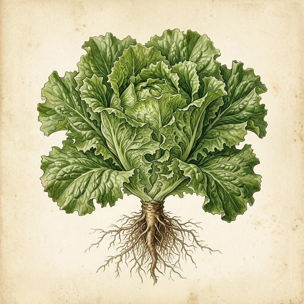 Lettuce botanical illustration