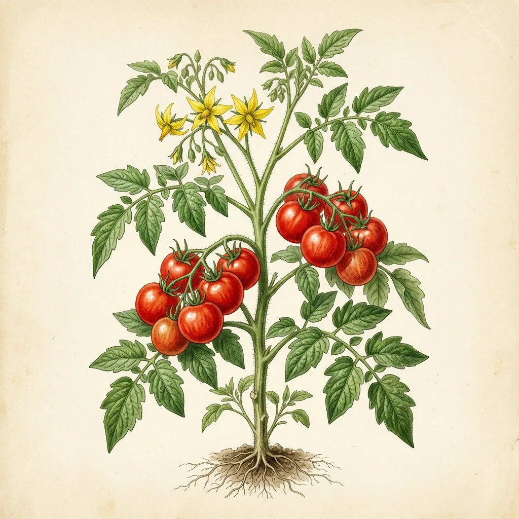 Tomato botanical illustration